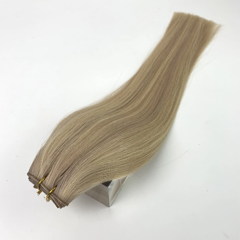 Double Drawn Virgin Blonde Highlights Genius Weft Hair Extensions HJ 057